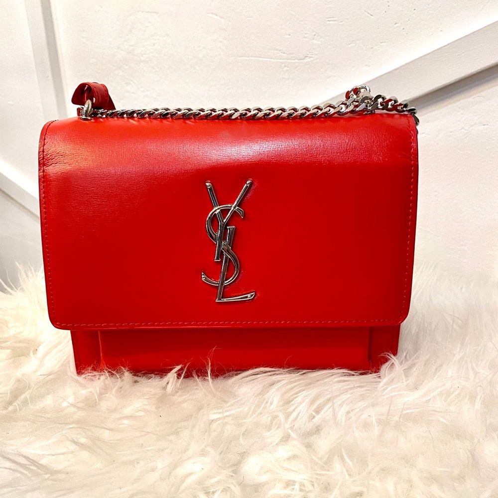 Vibrant Red crossbody YSL purse